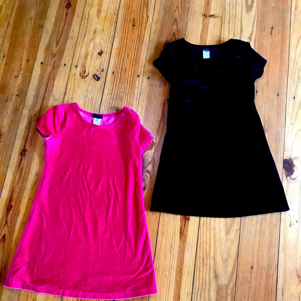 EUC black and pink velvet dresses 7/8